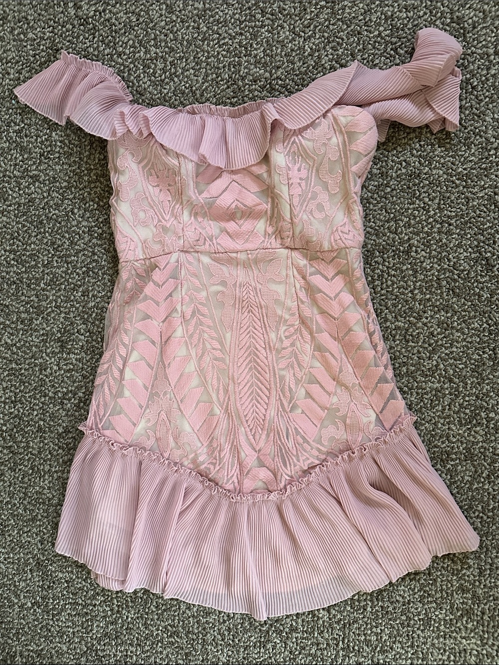 Native Daughters Off-Shoulder Ruffle Lace Mini Dress - Picture 4 of 6